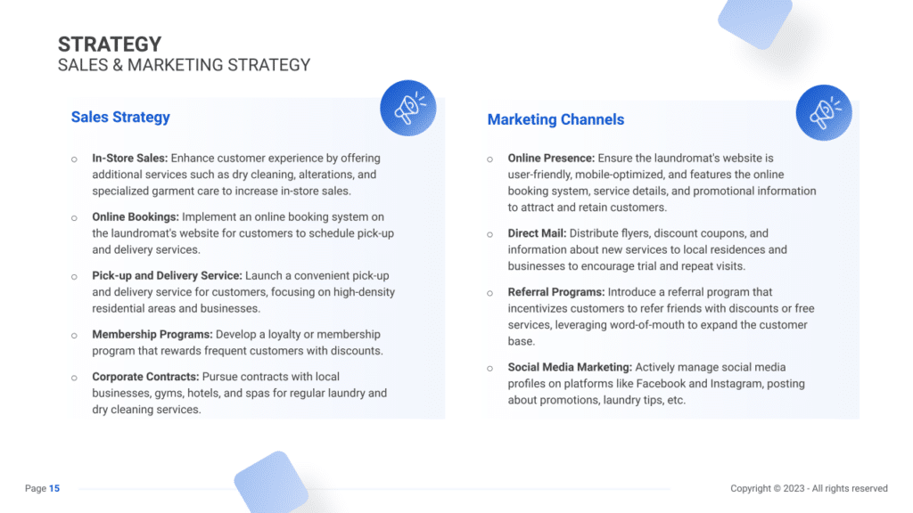 Laundromat Business Plan marketing plan