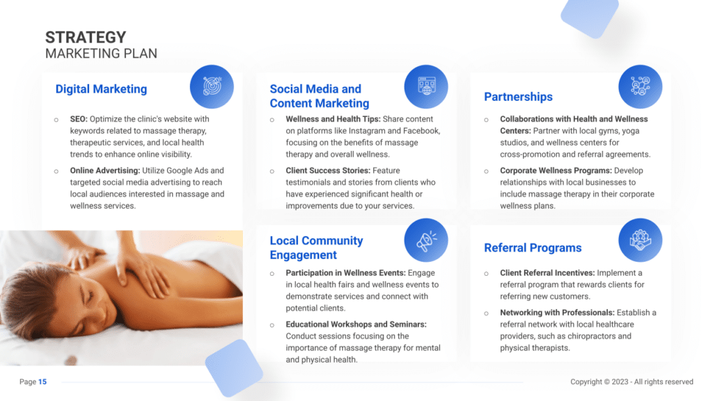 Massage Therapy Business Plan marketing plan