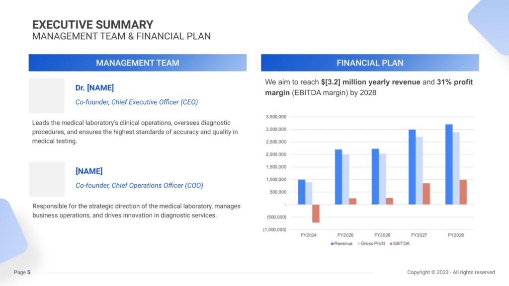 Medical Laboratory Business Plan executive summary2