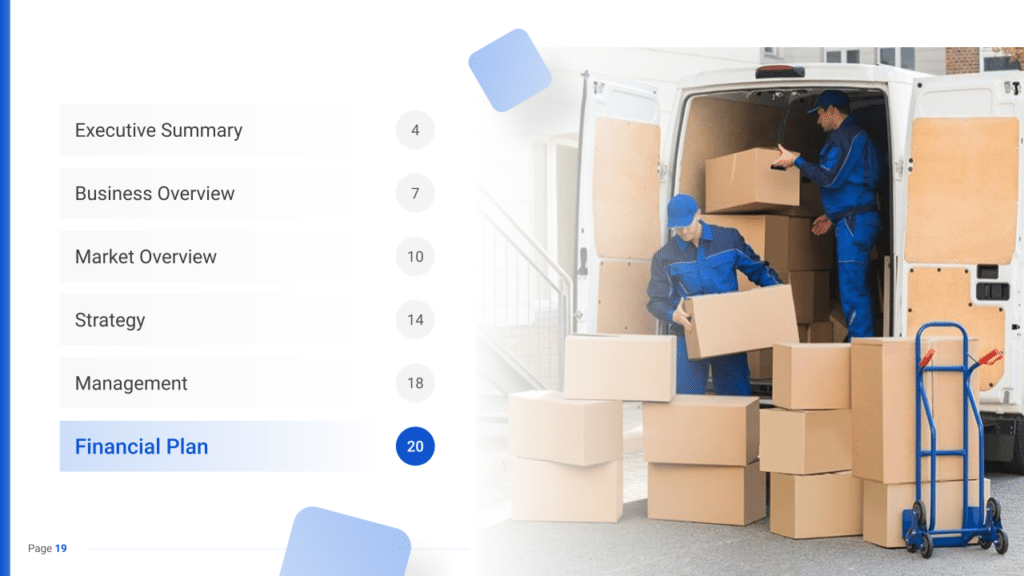 Moving Business Plan financial plan