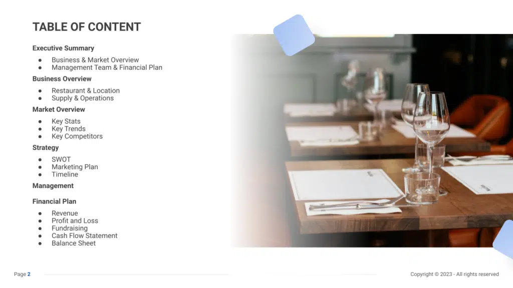 business plan restaurant gratuit pdf