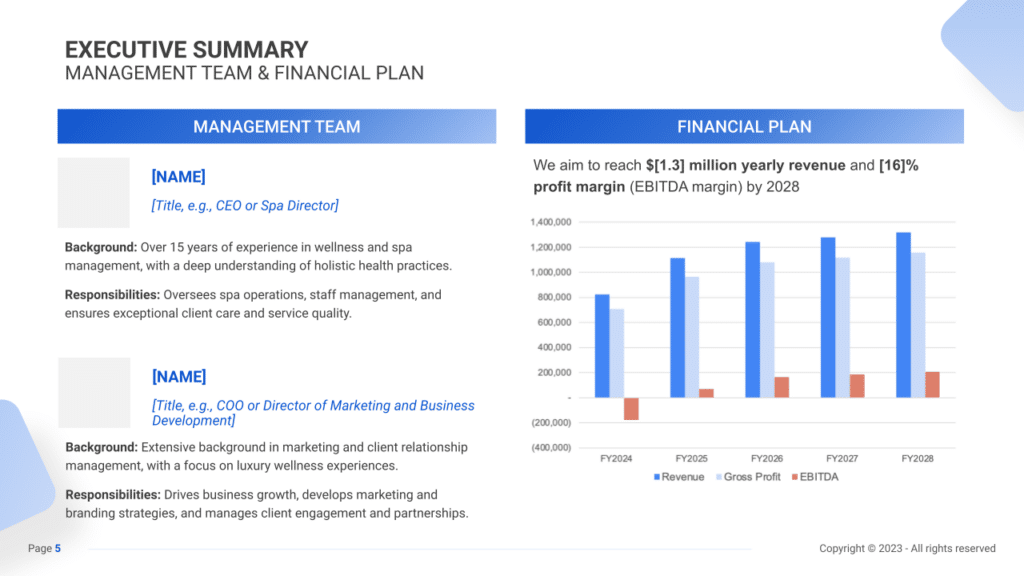 Spa Business plan executive summary2