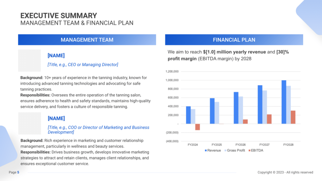 Tanning Salon business plan Executive summary 2