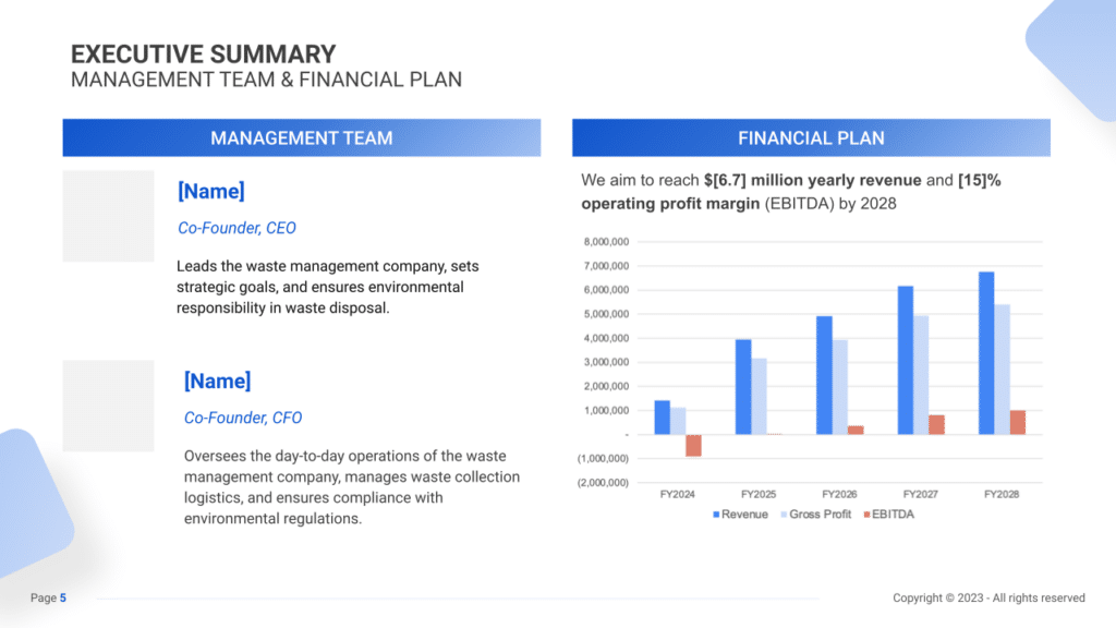 Waste Management Business Plan executive summary2