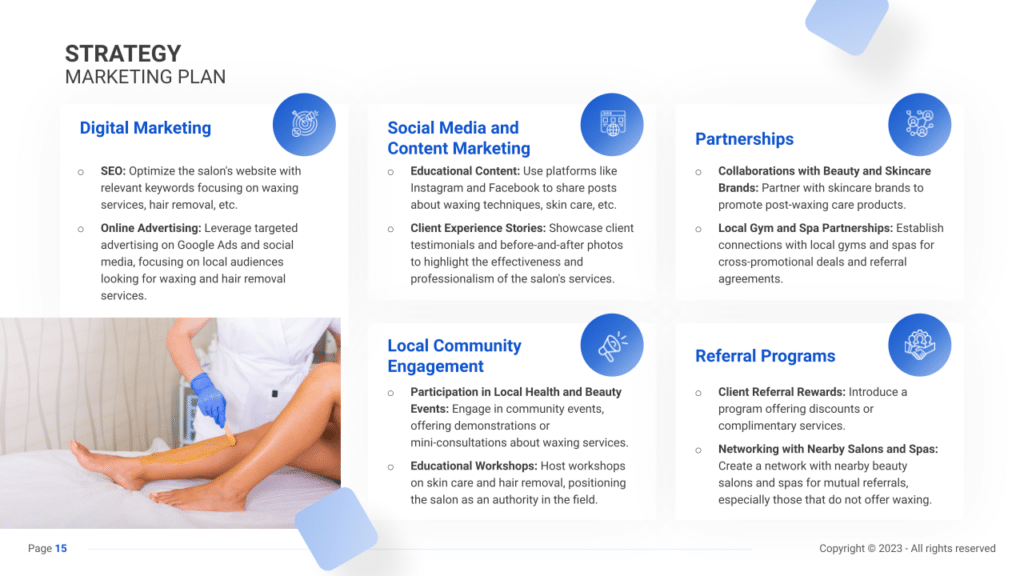 waxing salon business plan marketing plan