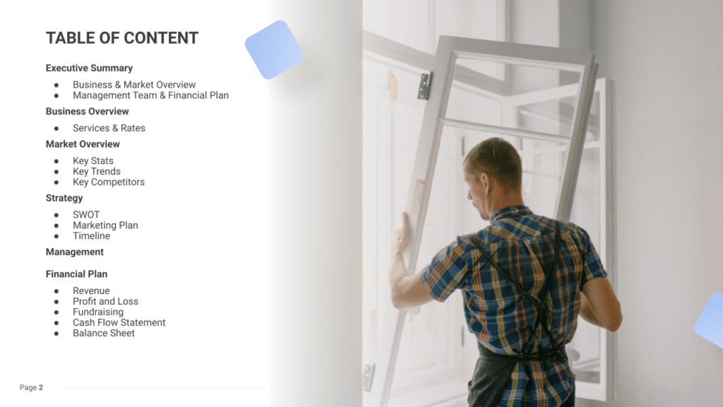 Window / Door Installation business plan