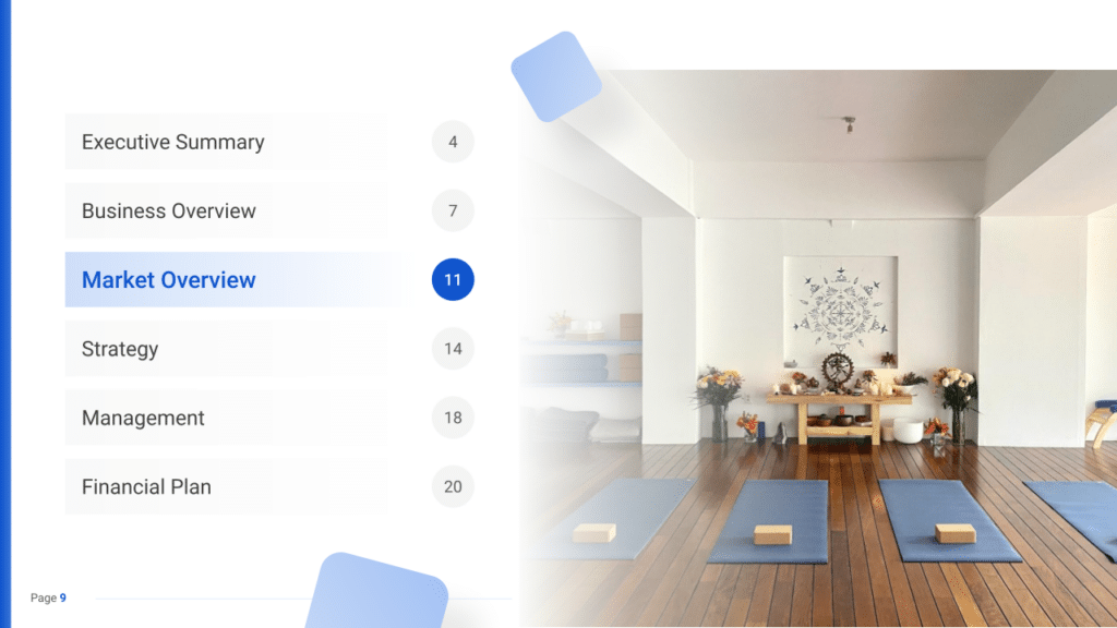 yoga studio business plan market overview