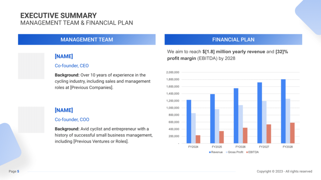 Bike Shop Business Plan executive summary2