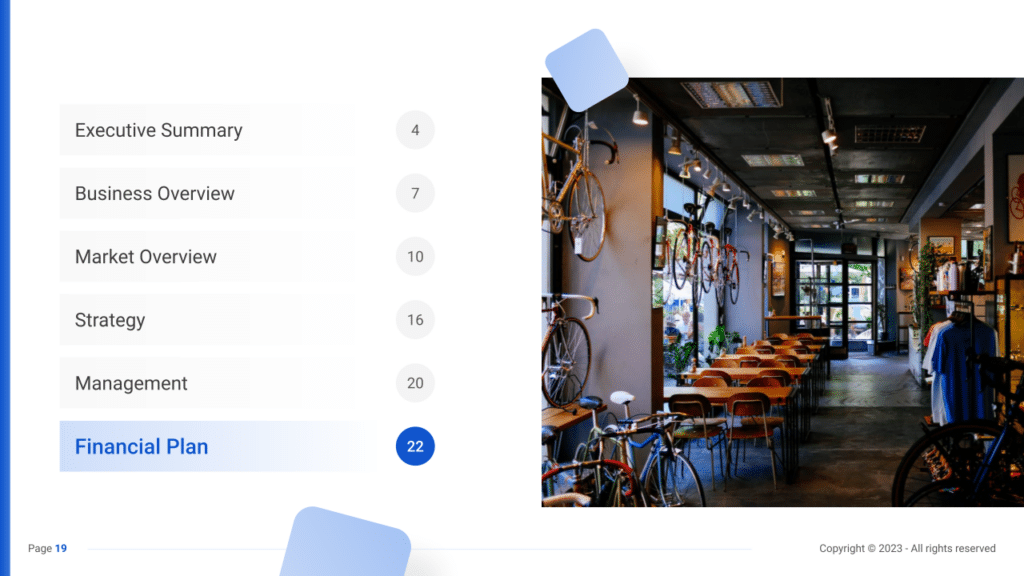 Bike Shop Business Plan financial plan