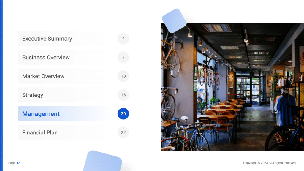 Bike Shop Business Plan management
