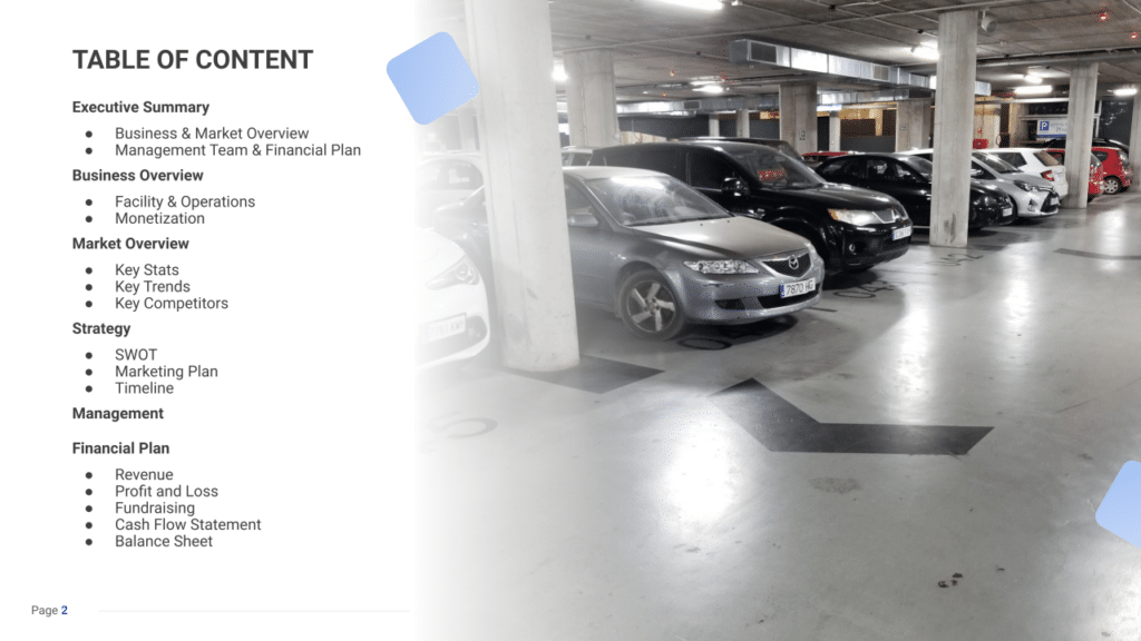 Car Parking business plan