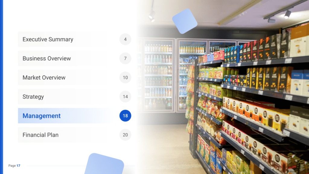 Convenience Store Business Plan management