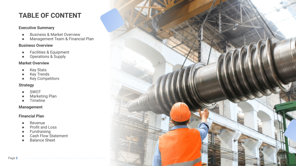 Manufacturing business plan