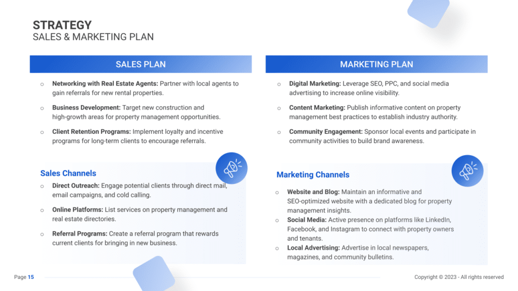 Real Estate Agency Business Plan marketing plan