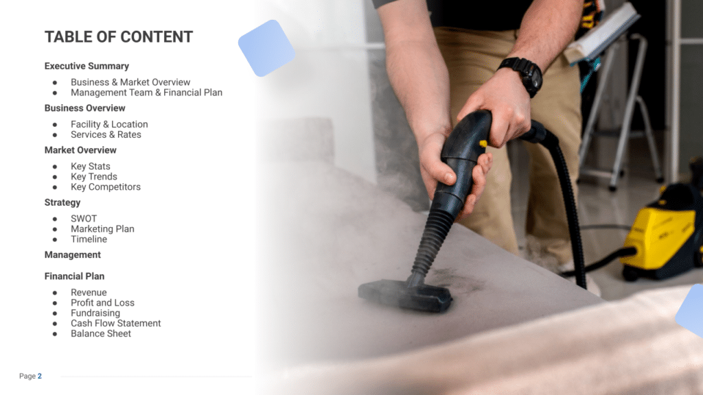 Carpet and Upholstery Cleaning business plan
