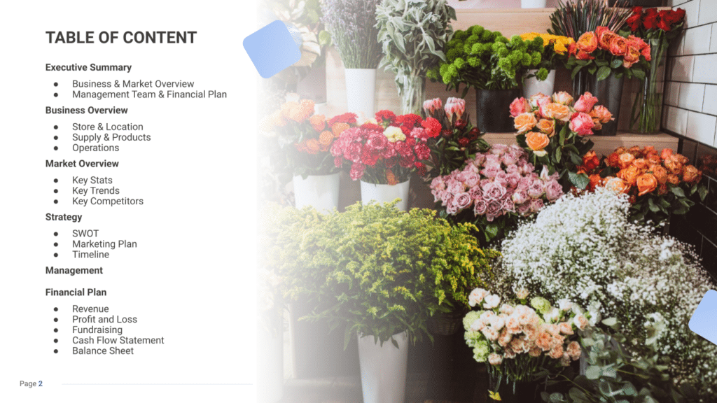 Florist busness plan