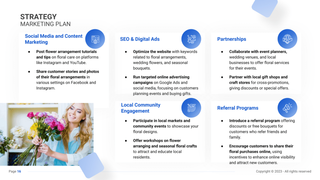 Florist Business Plan marketing plan