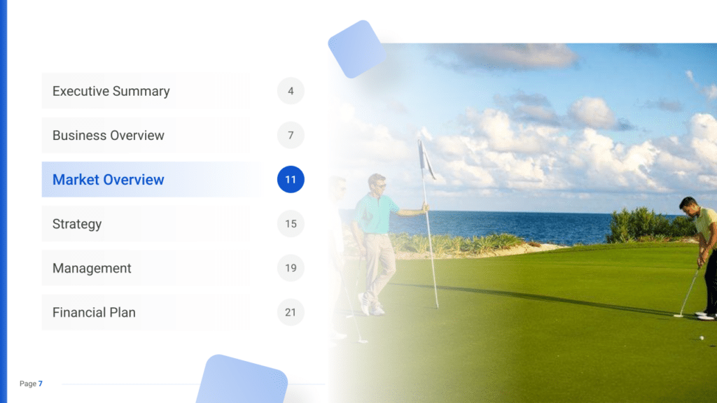 Golf Course Business Plan market overview