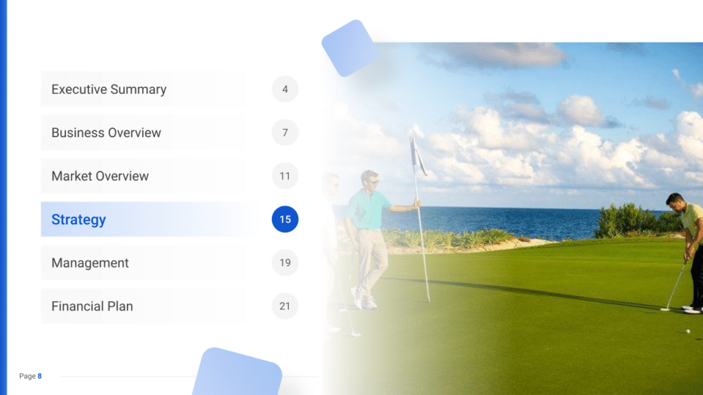 Golf Course Business Plan strategy
