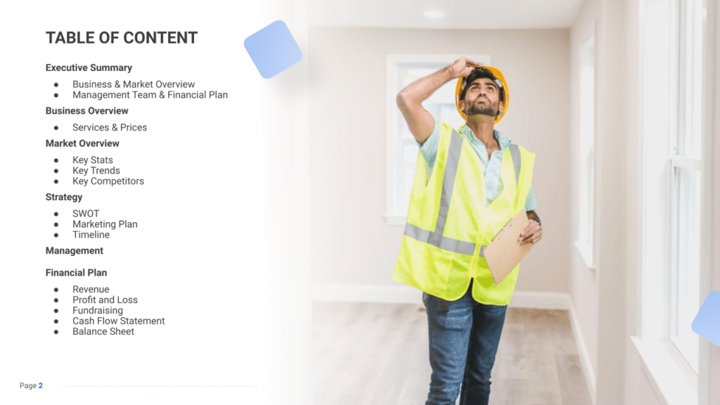 Home Inspection business plan