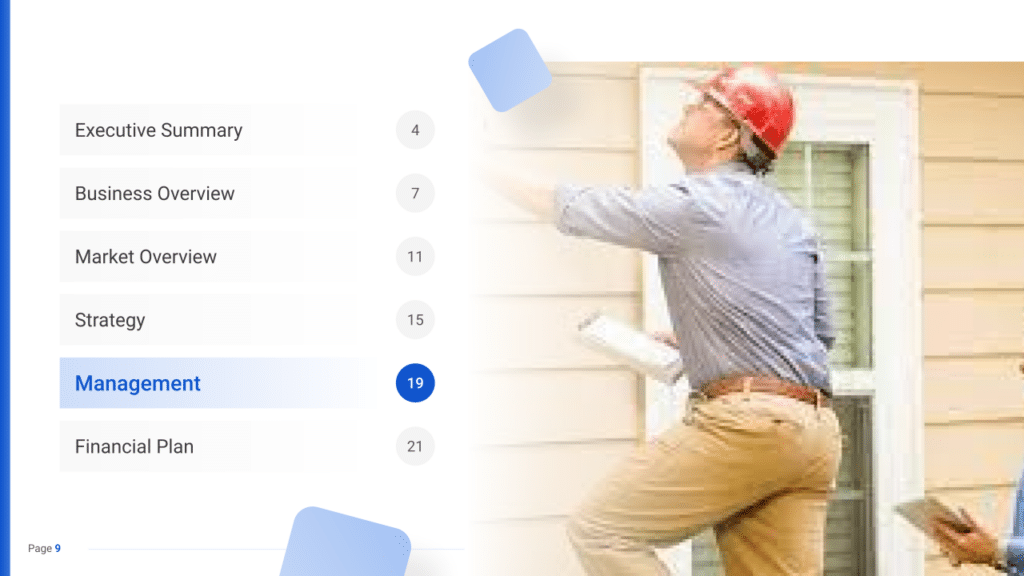 Home Inspection Business Plan management