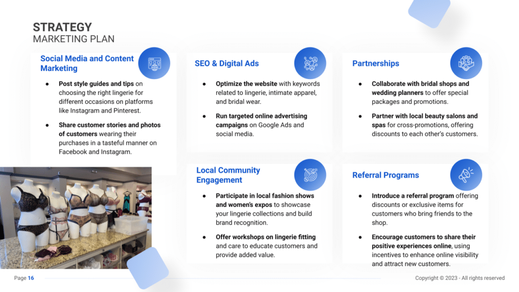 Lingerie Shop Business Plan marketing plan