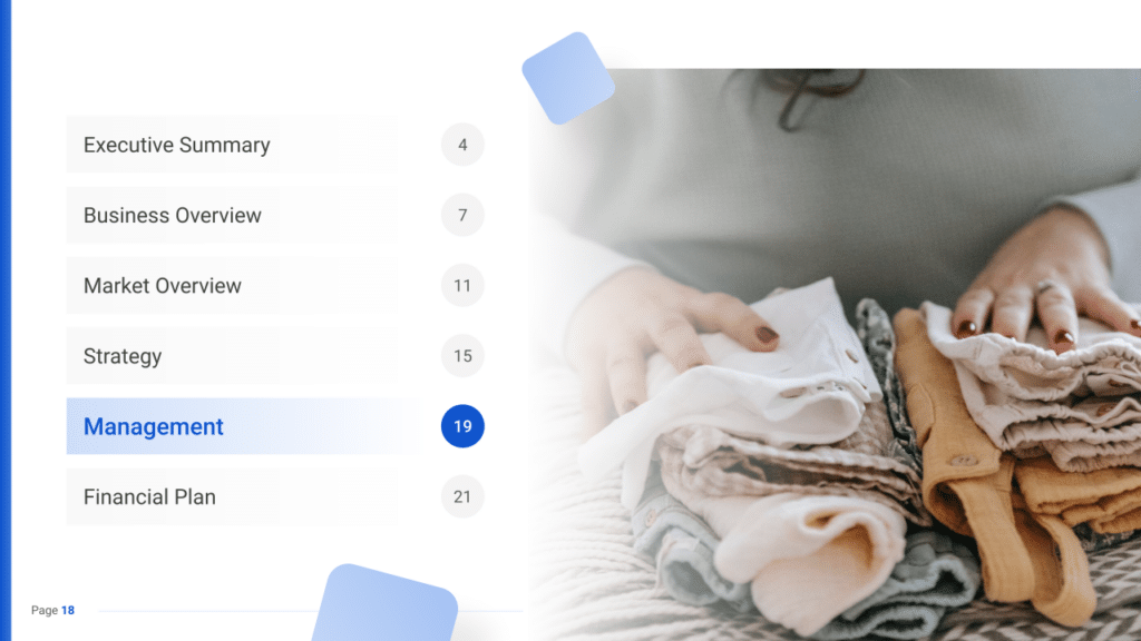 Maternity Clothing Store Business Plan management
