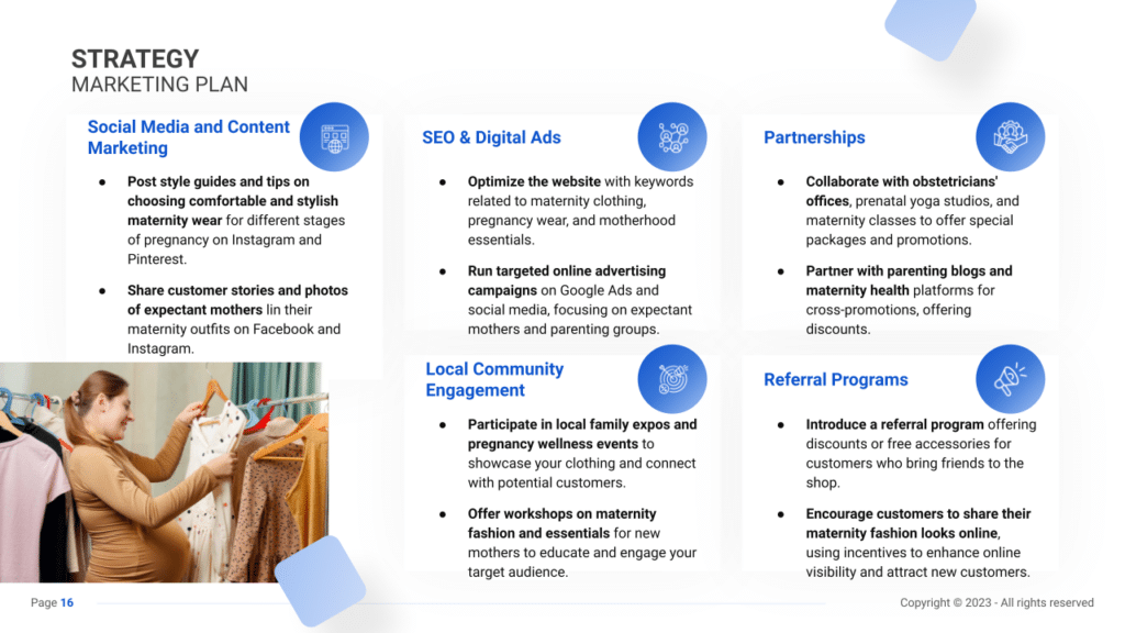 Maternity Clothing Store Business Plan marketing plan