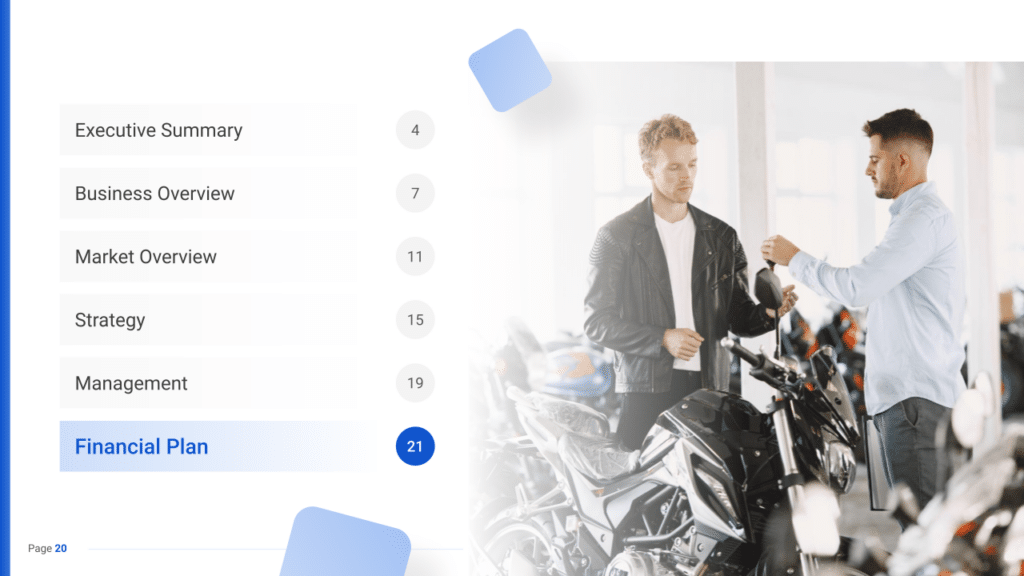 Motorbike Rental Business Plan financial plan