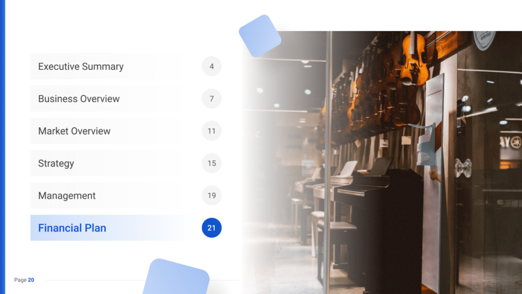 Musical Instrument Store Business Plan financial plan