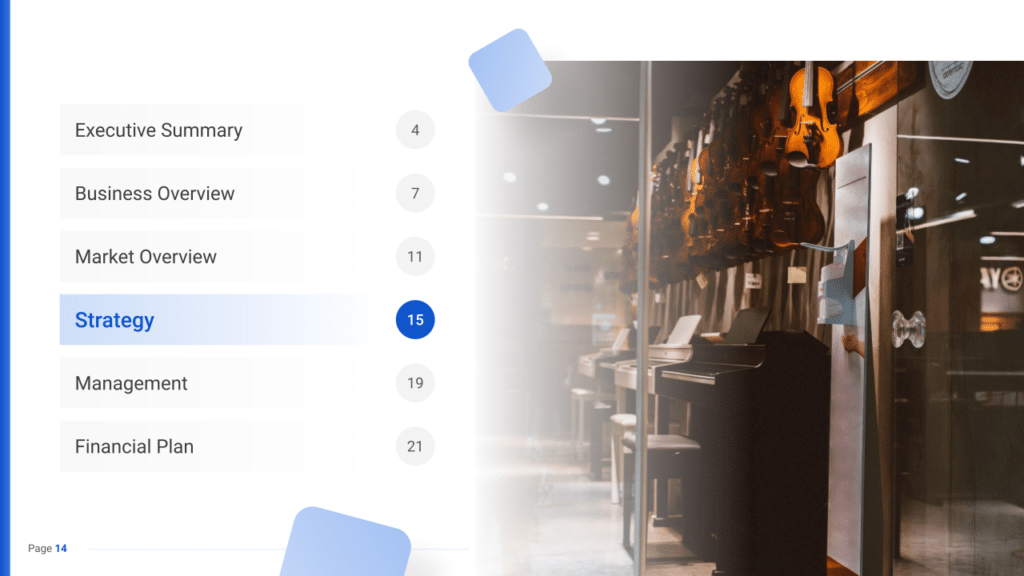 Musical Instrument Store Business Plan strategy