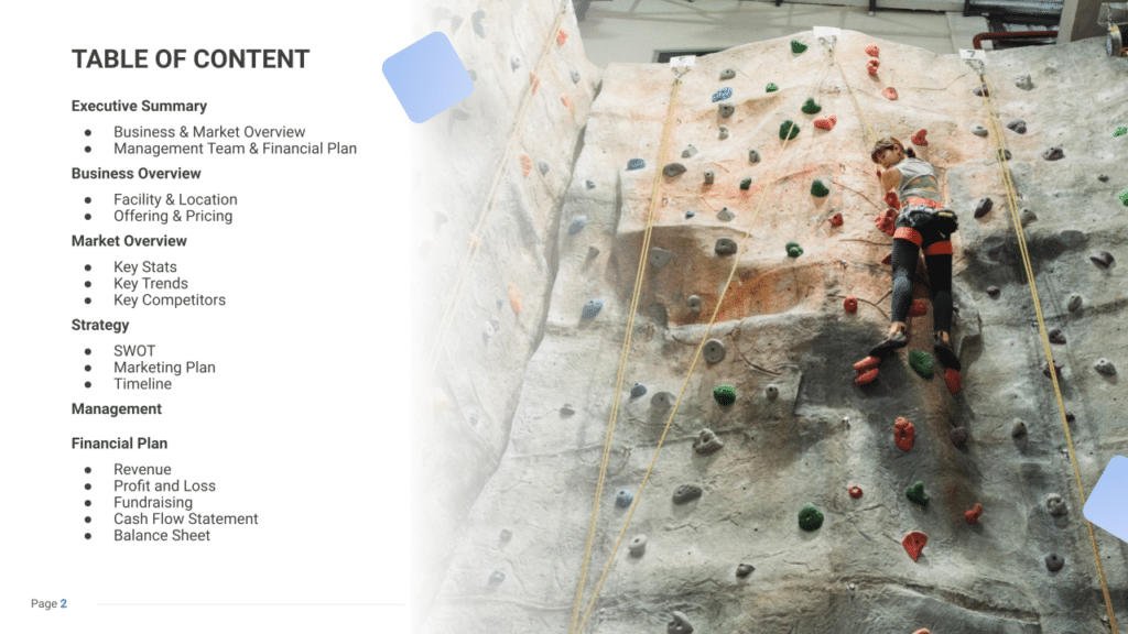 Rock Climbing Gym business plan