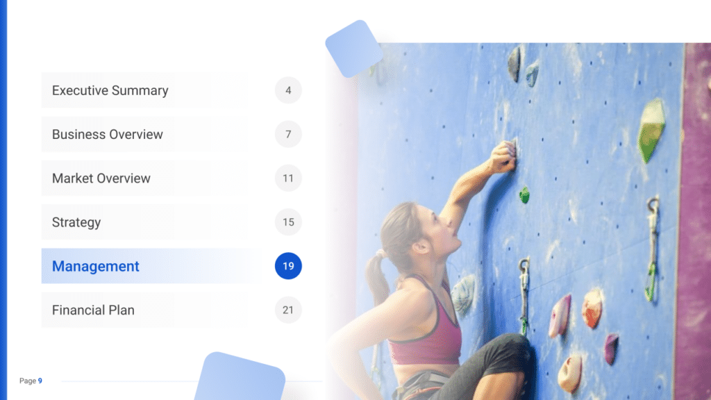Rock Climbing Gym Business Plan management