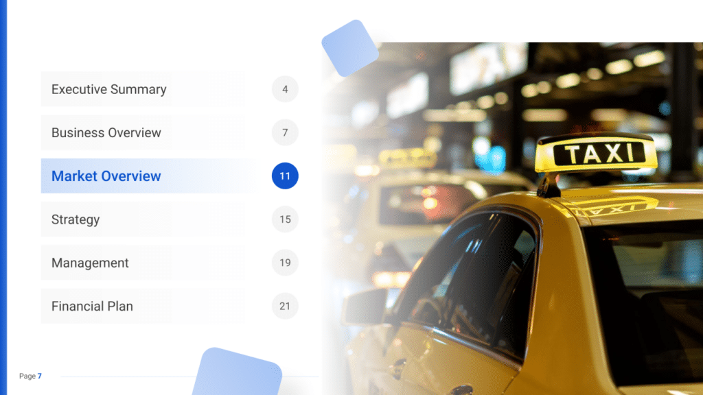 Taxi Business Plan market overview