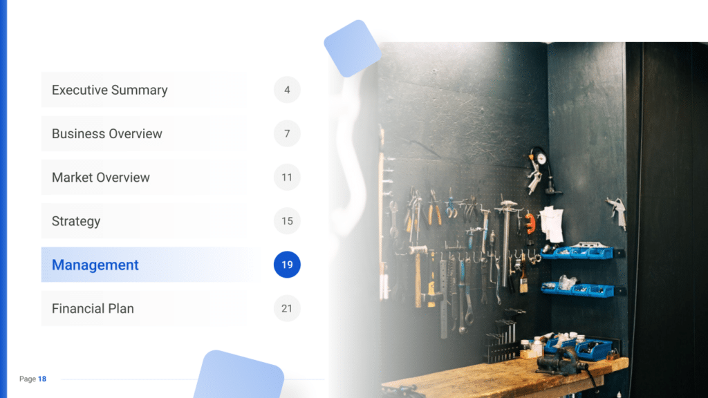 Tools Rental Business Plan management