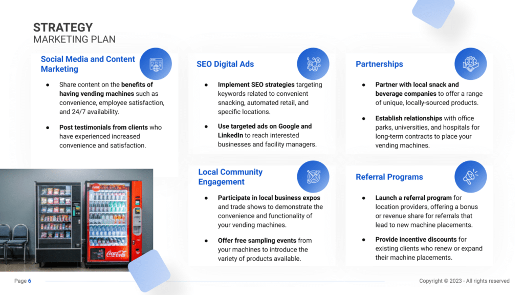 Vending Machine Business Plan marketing plan